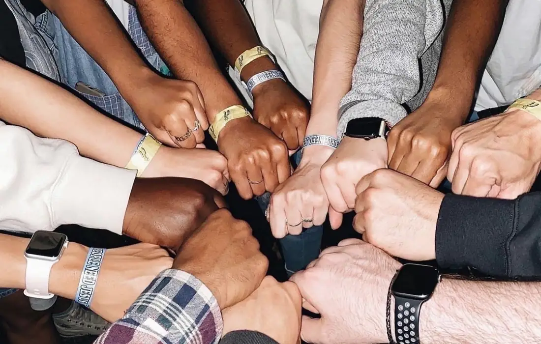 Hands joined in a circle